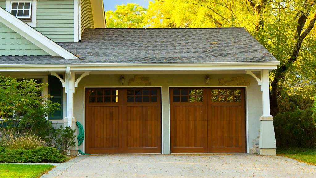 new residential wood garage doors