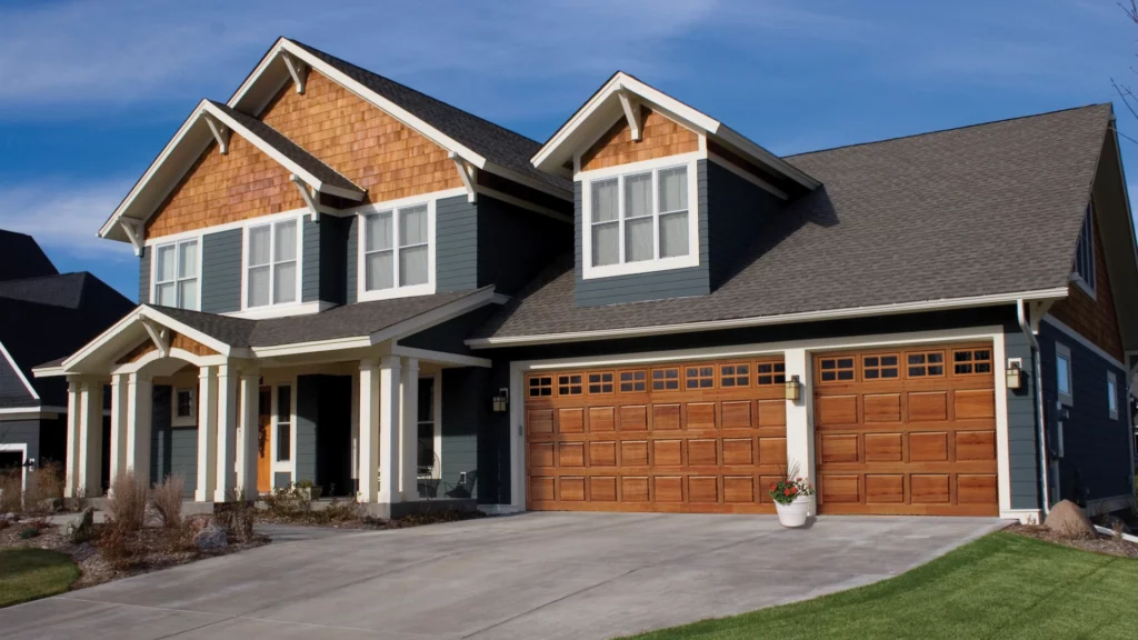 new residential wood garage doors with glass