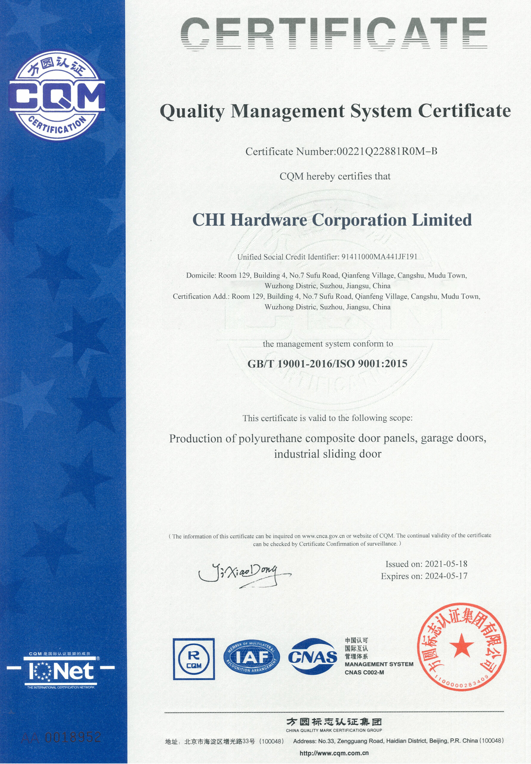 Certificación Chi