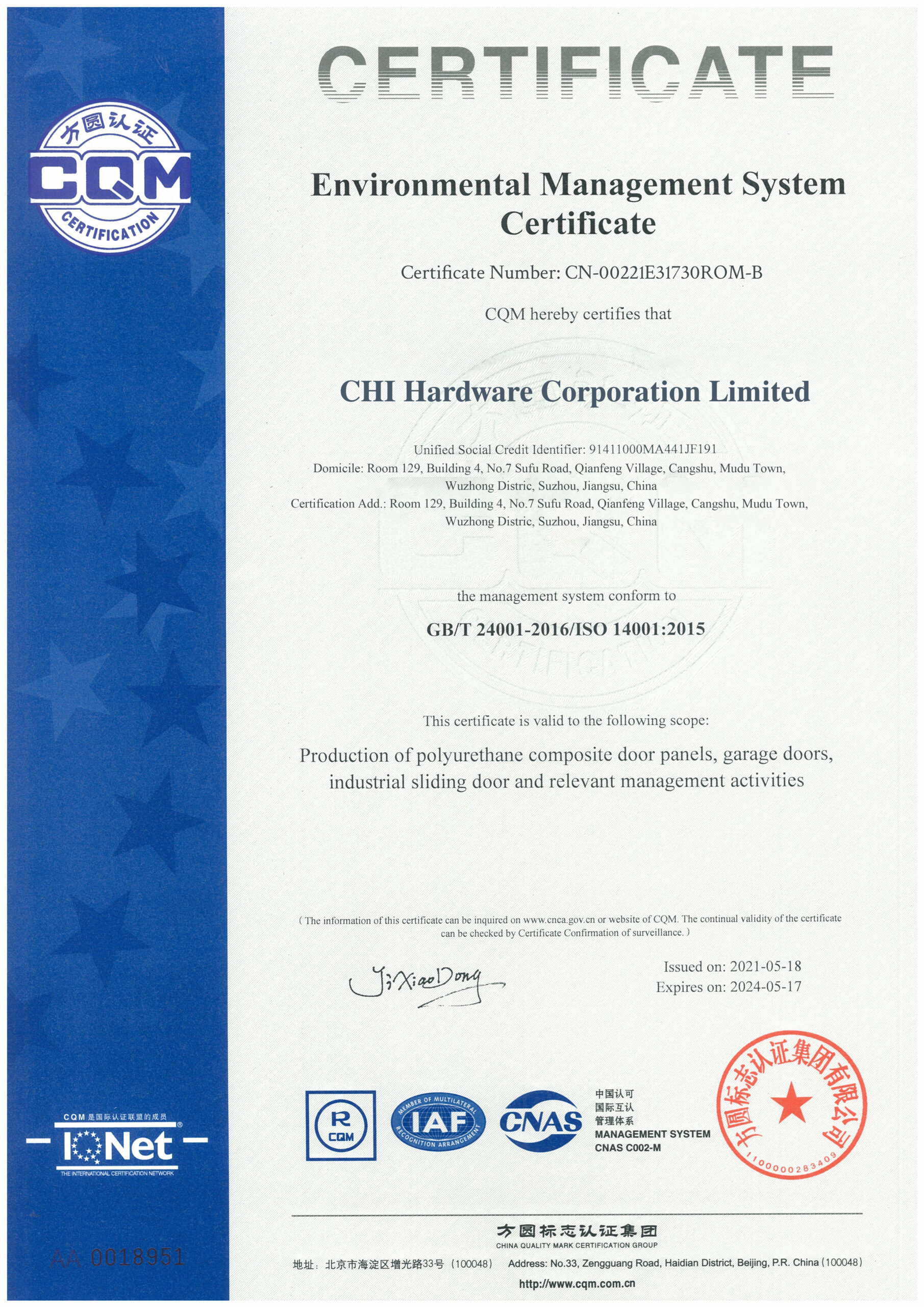 Certificación Chi