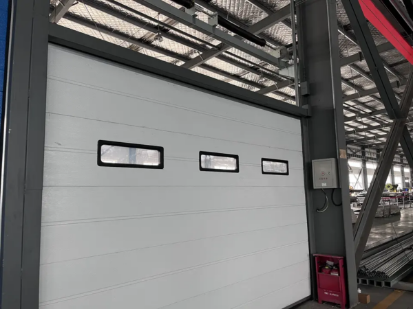 puertas de garaje comerciales industriales con vidrio
