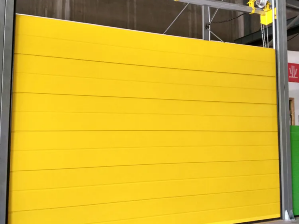 Porte de levage industrielle personnalisée, offre spéciale-jaune1
