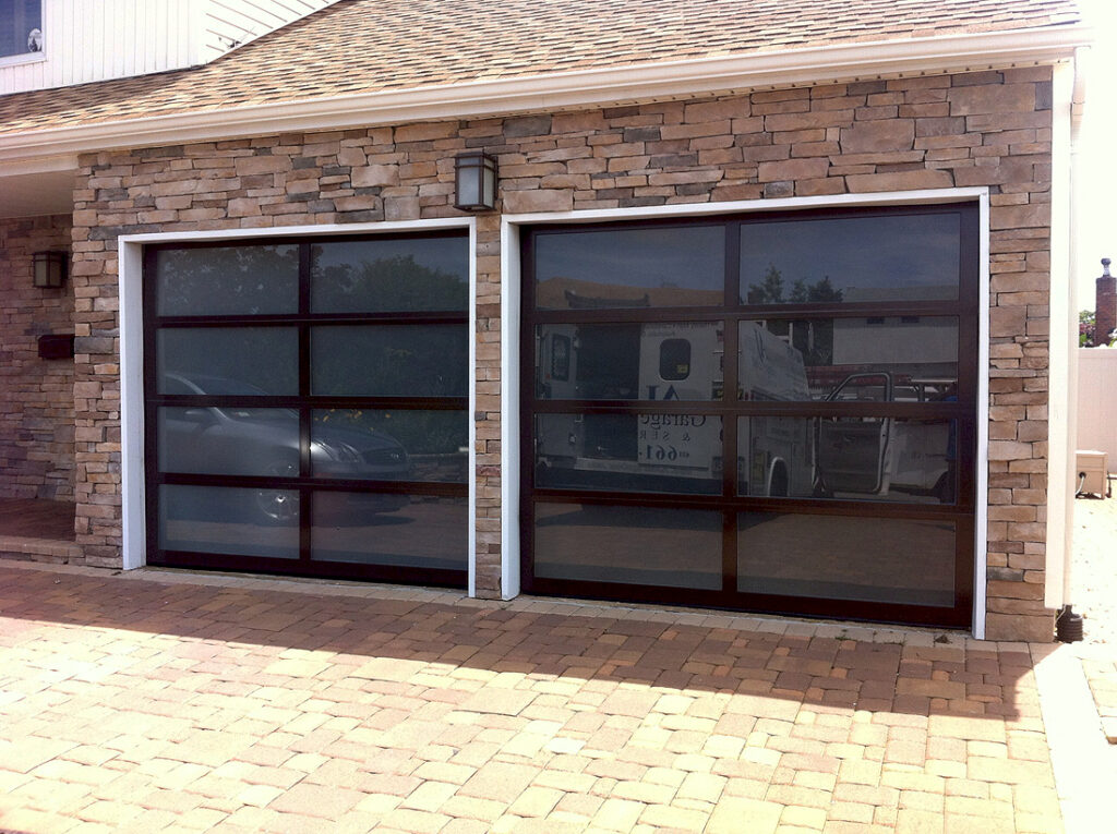 glass single car garage door