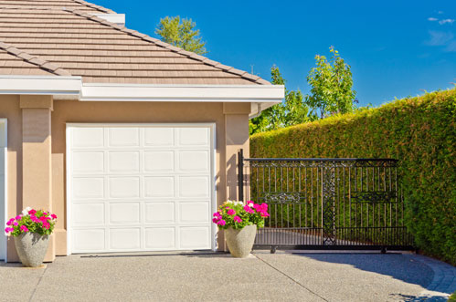 new residential white garage doors