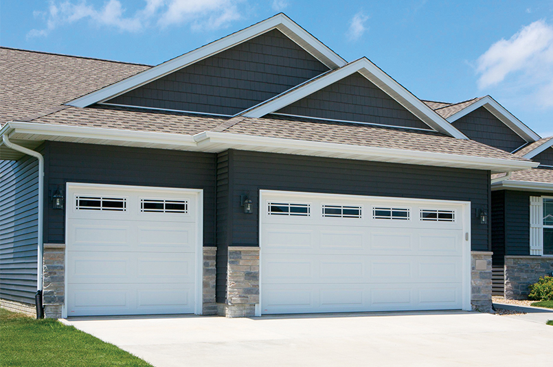 Traditional Steel White Garage Door Vertical Short